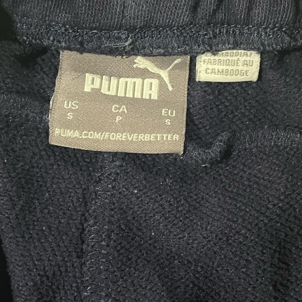 Puma Kids Dark Blue and White Joggers - Picture 2 of 8